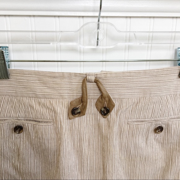 BCBGMAXAZRIA Textured Pinstripe Khaki Skirt - 12 - Picture 4 of 7